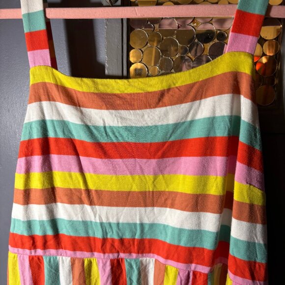 J.Crew Multicolor Striped Tiered Maxi Dress XL Summer Sundress - Picture 5 of 6